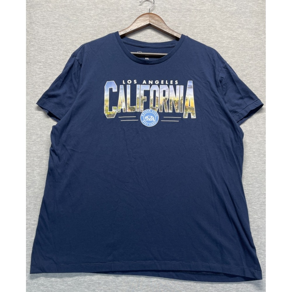Aeropostale Los Angeles California T Shirt Mens 2XL Navy Blue Graphic Print Logo